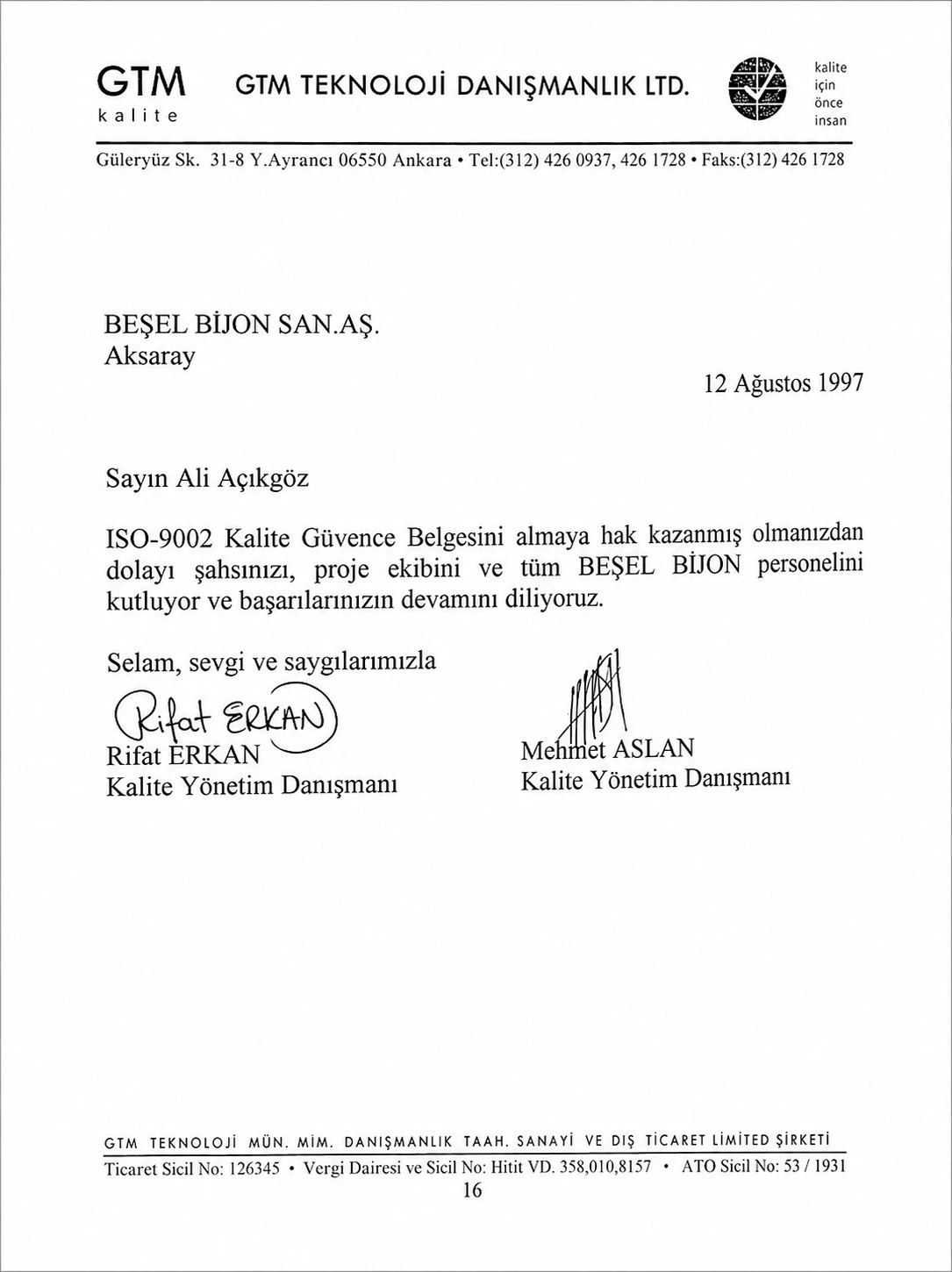 Certificate