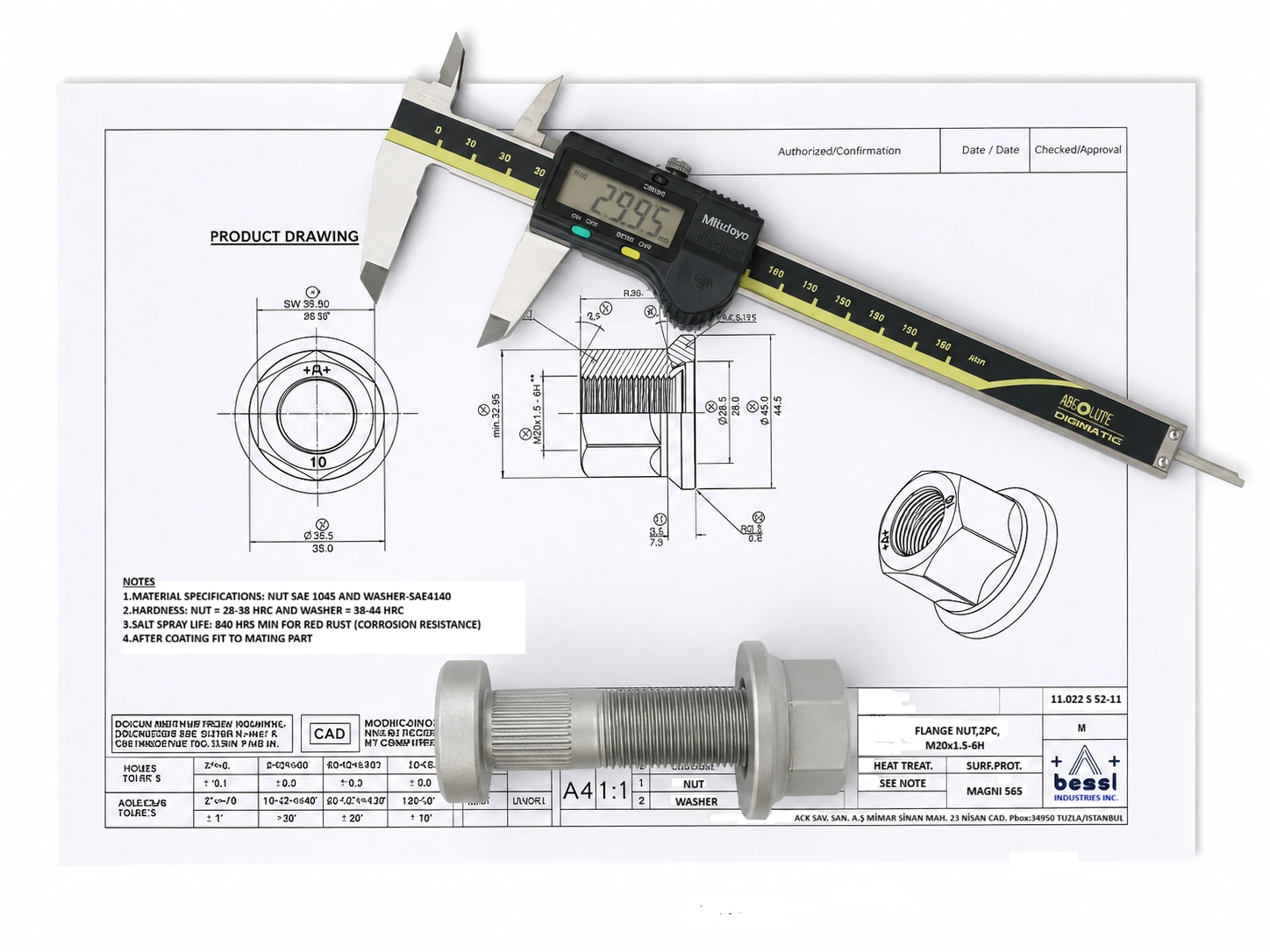 Technical engineering drawing